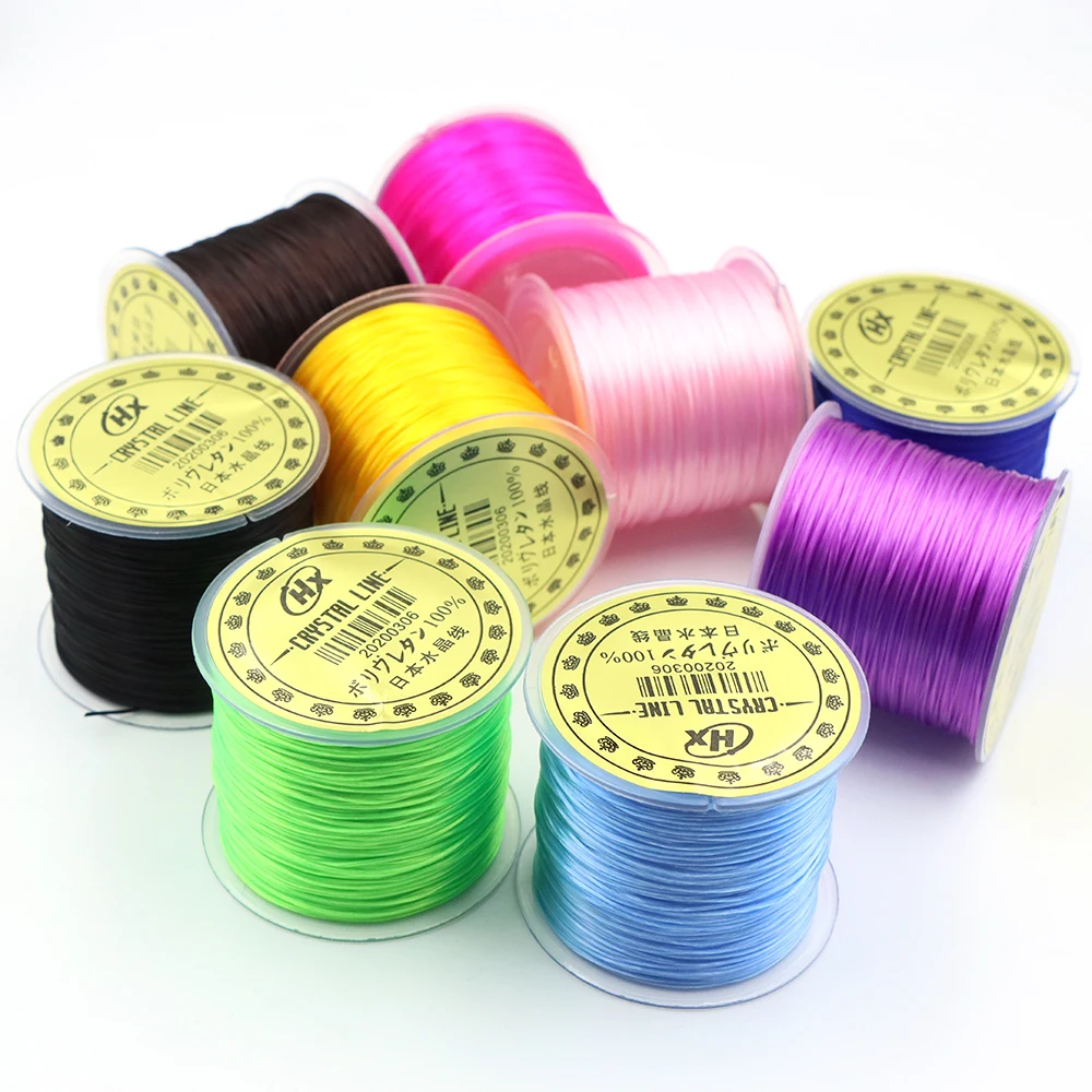 60/M/Roll Strong Elastic Crystal Beading Cord 0.8mm for Bracelets Stretch Thread String DIY Jewelry Making Cords Flexible Line