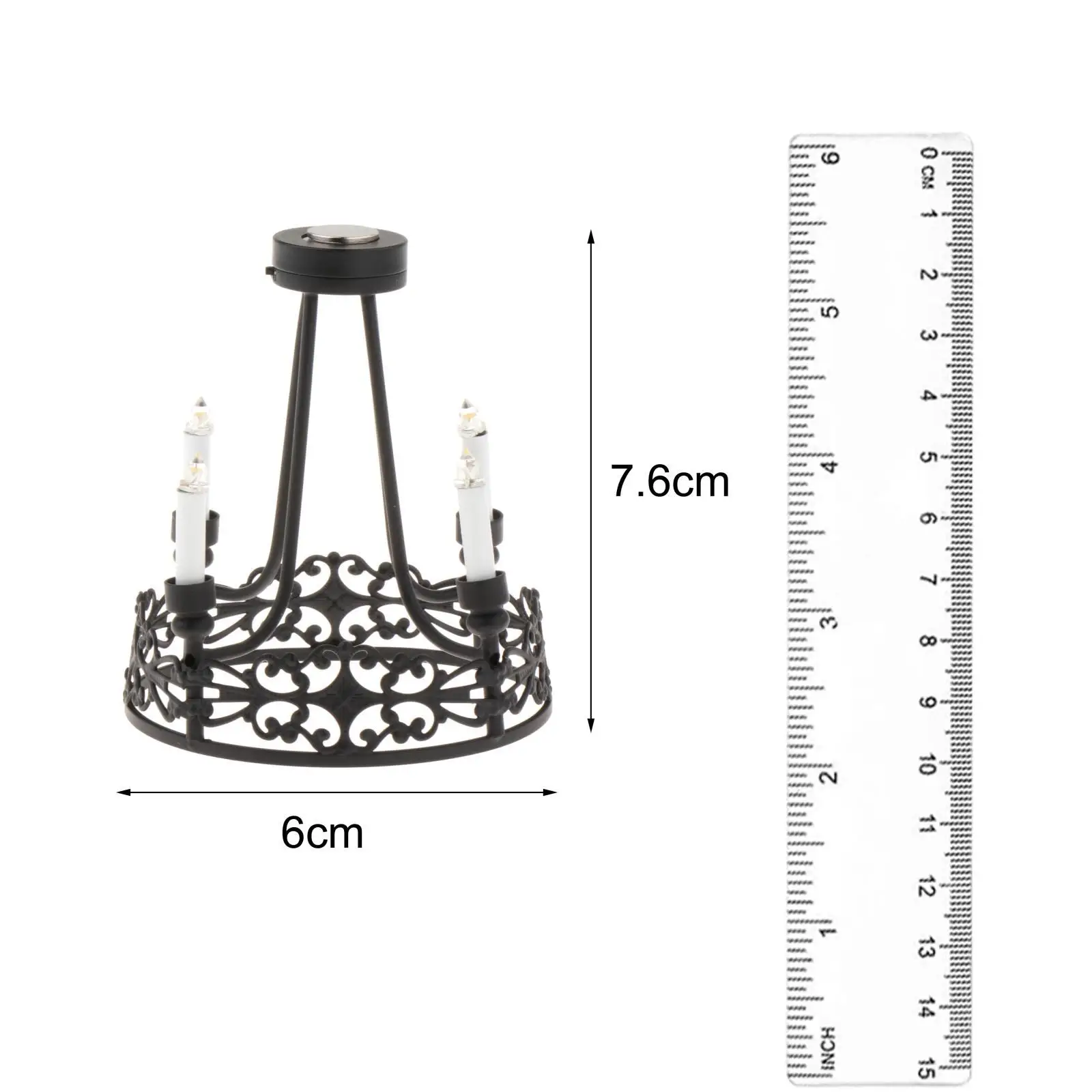 1/12 Schaal Miniatuur Kroonluchter Accessoires Speelgoed Landschap Levert Plafondverlichting Voor Keuken Woonkamer Eetkamer Interieur