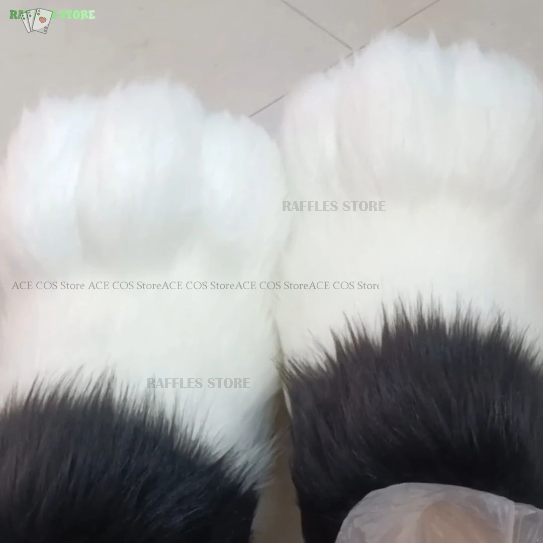 Fursuit Paw Shoes Accessories Furry Cosplay Rubbit Cat Boots Cute Fluffy Animal Cosplay Manga Party Cos Wearable Unisex Costume