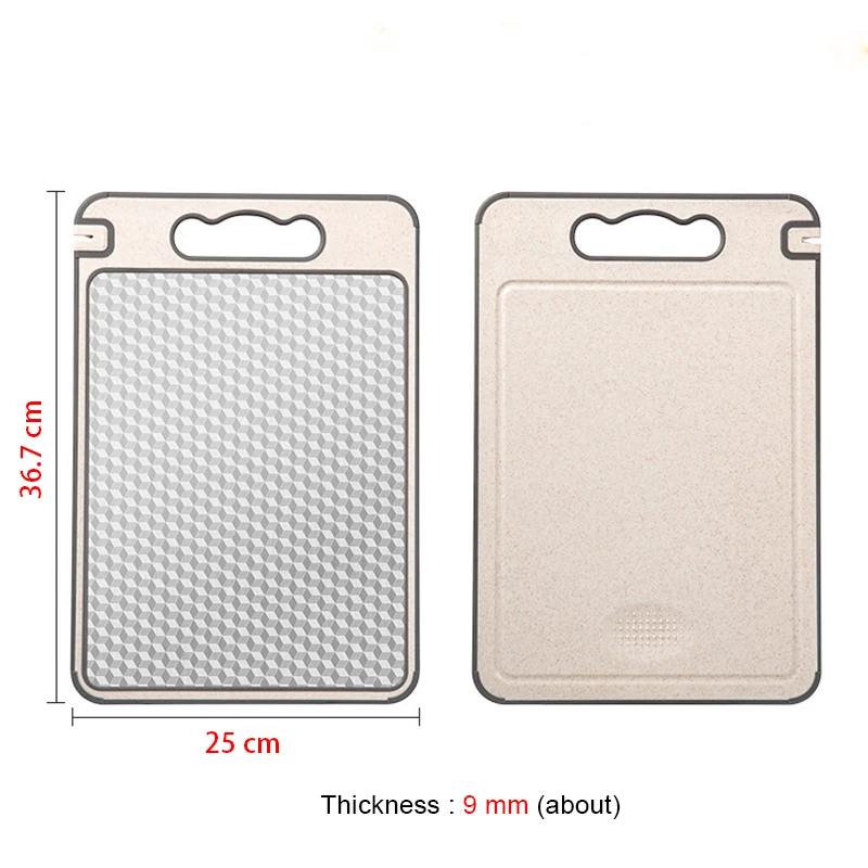 Stainless Steel Double Sided Titanium Wheat Straw Cutting Board Scratch Resistant Anti Slip Silicone Edge Kitchen Chopping Board