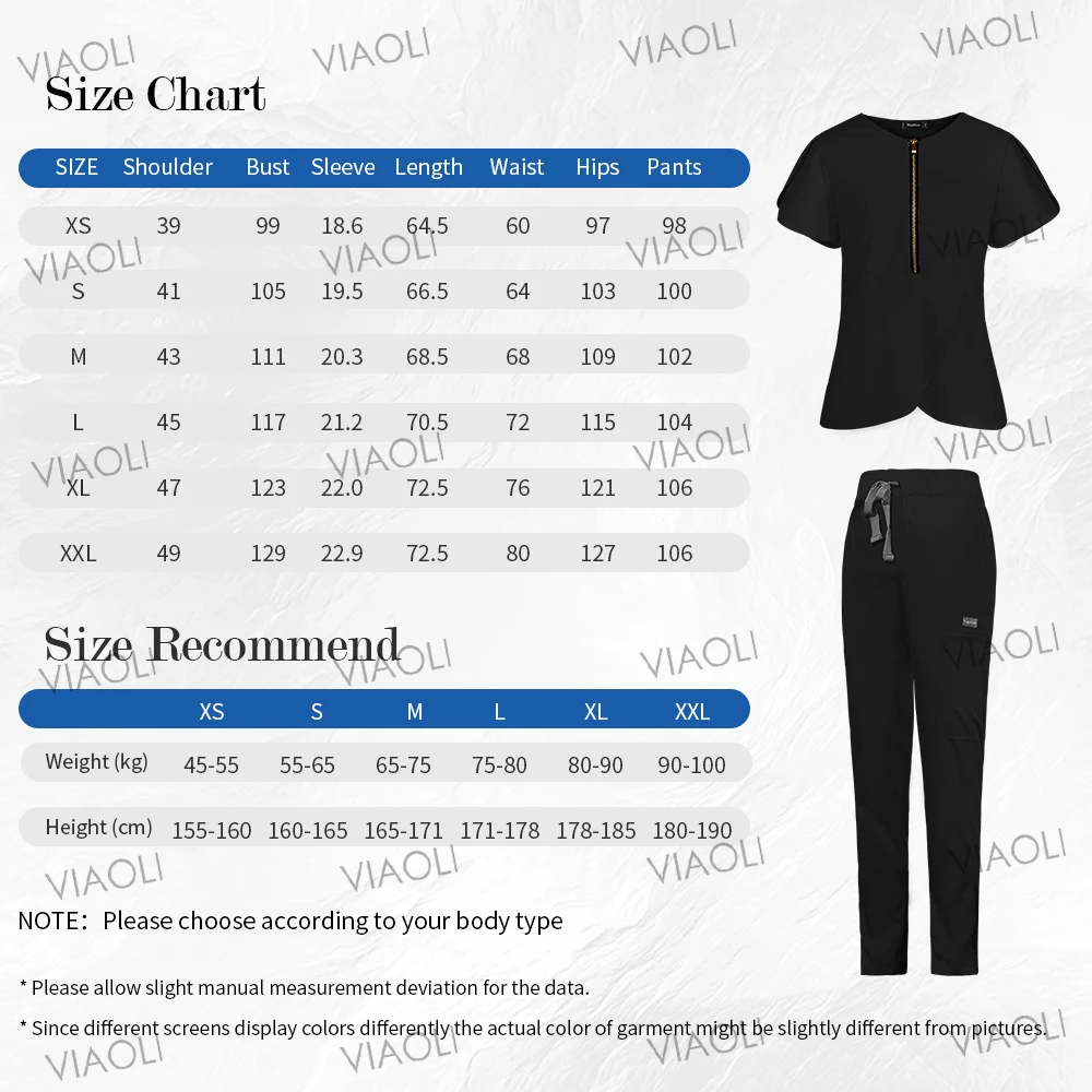 Medical Scrub Set Beauty Hospital Surgical Uniforms Women Scrub Tops Pants Nurses Accessories Dental Clinic Pet Workwear Clothes