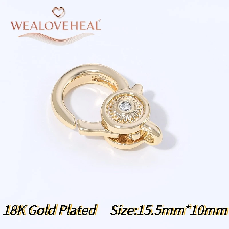 armband verschluss, 18K vergoldete Messing-Blumen-Karabinerhaken-Verbinder, Rosenfeder-Verschlüsse für DIY-Schmuckherstellung und Perlenarbeiten – Detail 26