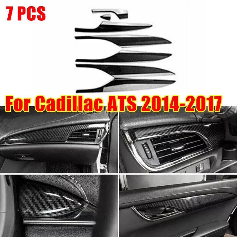 

Накладка на внутреннюю дверную панель из углеродного волокна, подходит для Cadillac ATS 2016 2014-2017