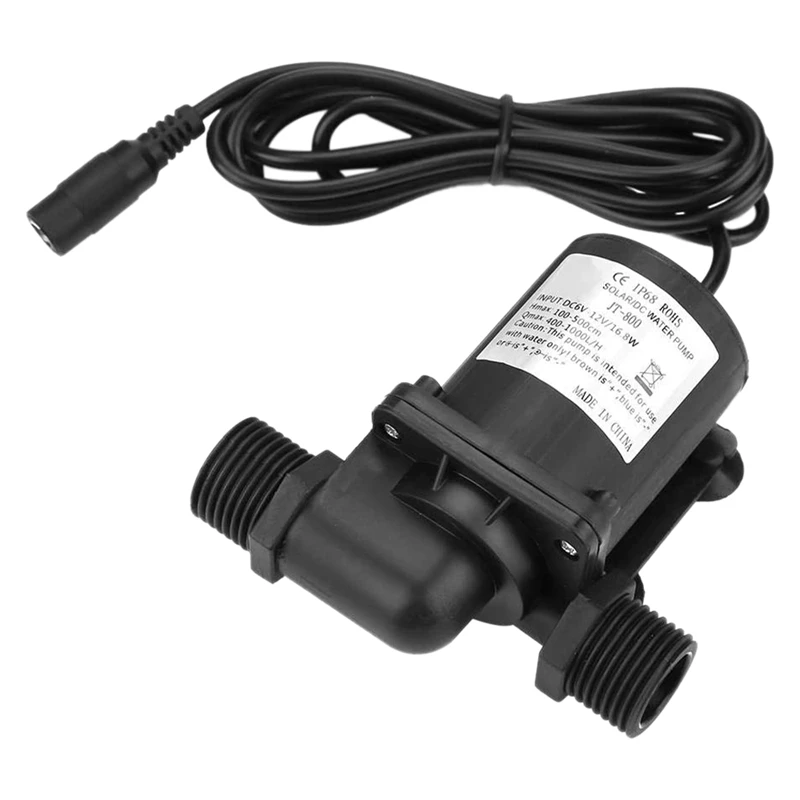 Bomba de agua sin escobillas, JT-800D-12 Mini bomba de agua CC 12V 1.5A 750L/H bomba para fuente de acuario pequeño sistema de circulación de estanque de peces