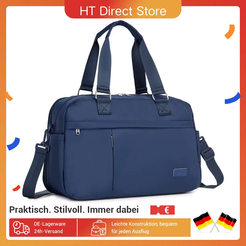 KONO Reisetasche Damen & Herren – Expandierbare Sporttasche wasserabweisend mit Trocken-Nass-Fach, Weekender für Reisen, Gym
