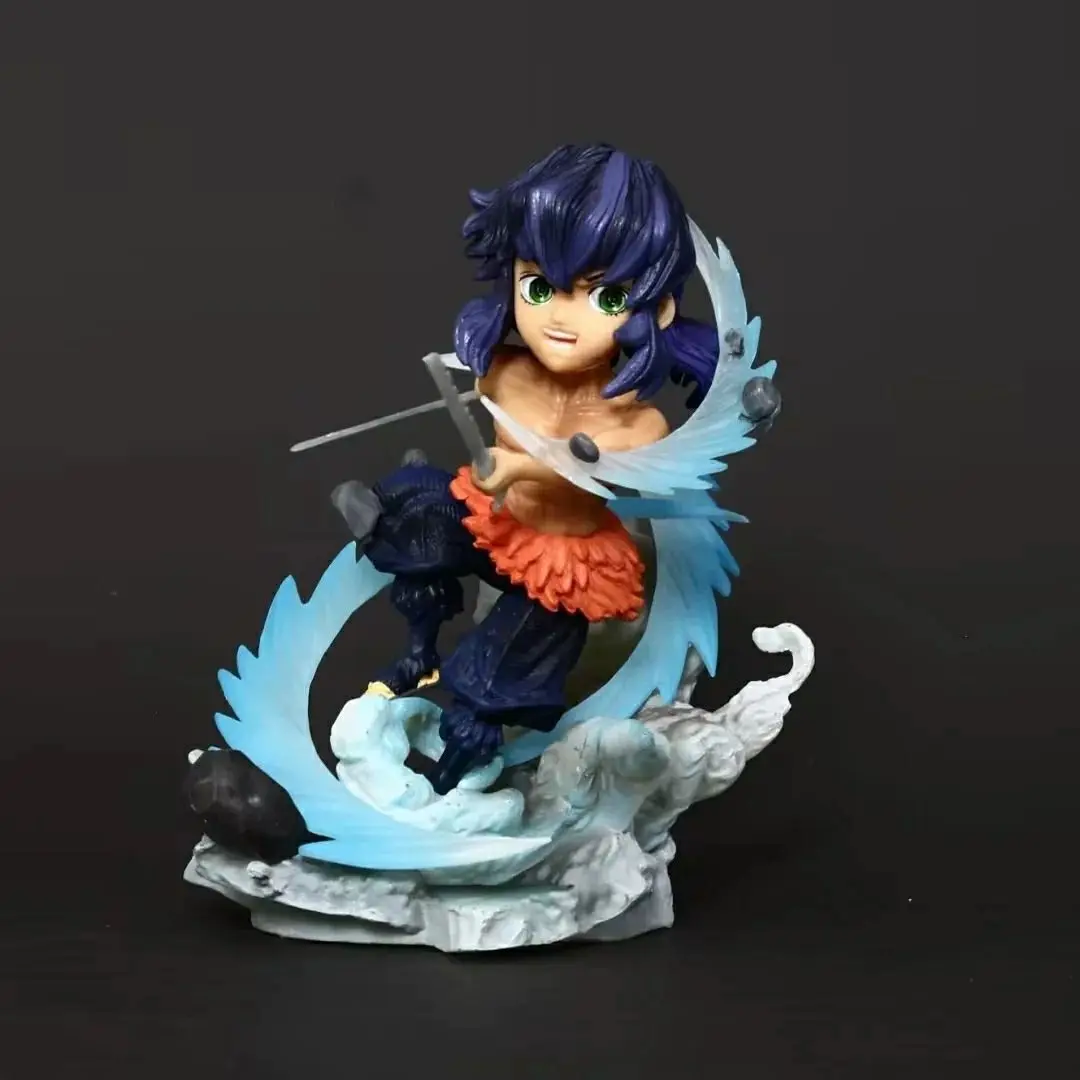 Figura de ação Anime Demon Slayer, estátua Hashibira Inosuke, coleção ornamentada, boneca modelo, brindes de aniversário, 10cm