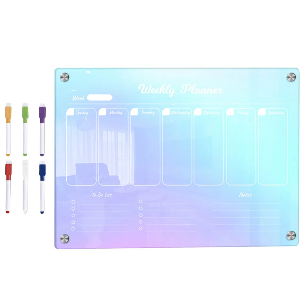 1Set Magnetic Refrigerator Board Kitchen Planner Dry Erase Board Fridge Reminder Message Schedule to Do List Fridge Planner