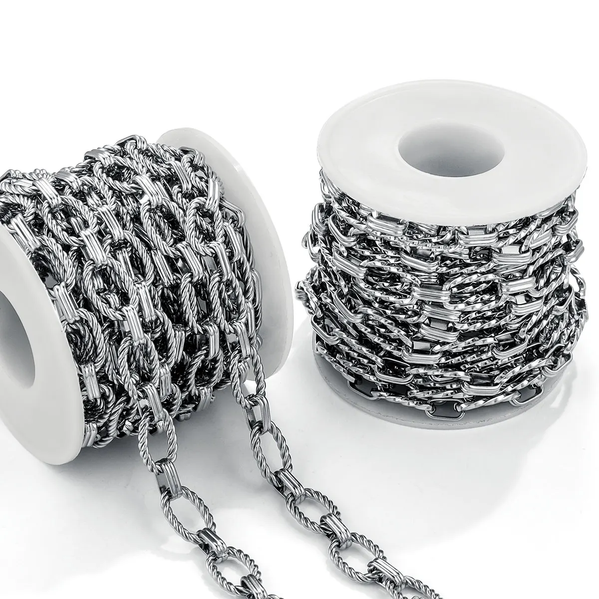 1M 새로운 고품질 스테인레스 스틸 두꺼운 체인 멀티 스타일 계란 버클 바벨 성격 펑크 DIYBracelet 목걸이를 퇴색하지 마십시오