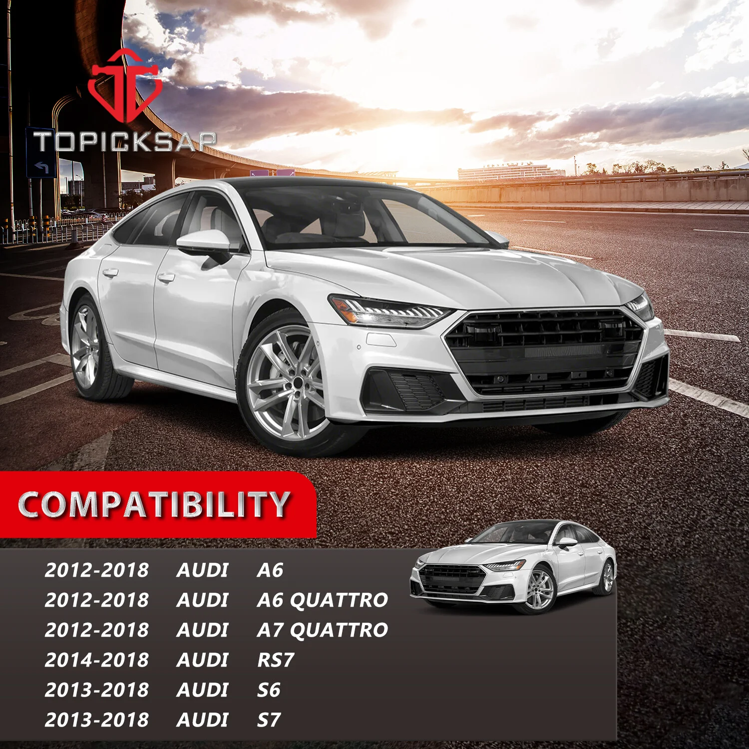 TOPICKSAP 4Pcs Front Upper Control Arm for Audi A5 A6 A7 Q5 RS7 S5 S6 S7 Quattro Porsche Macan RK621125 RK621124