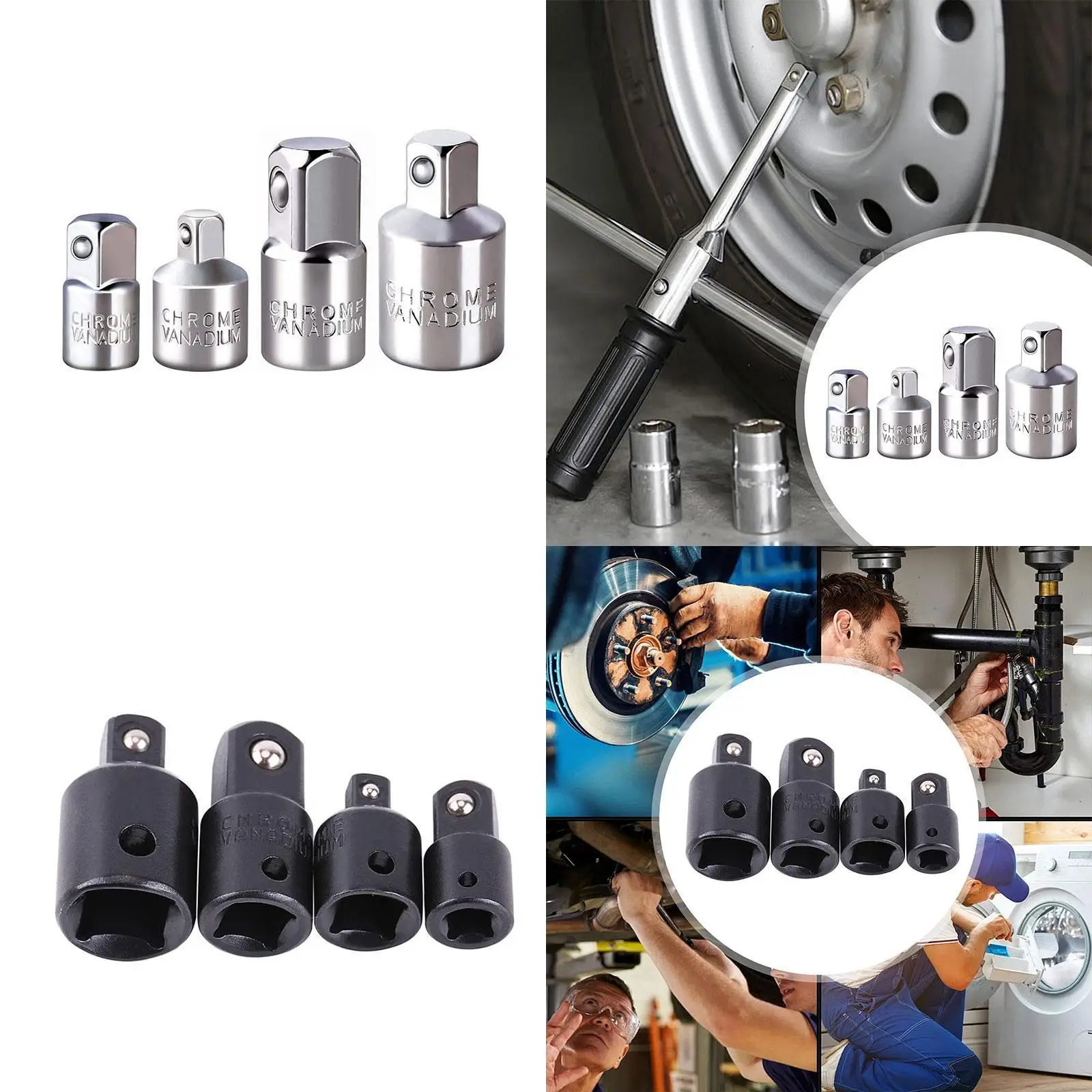 

4 комплекта ударных адаптера, адаптер для привода, профессиональный ремонт, портативный компактный металлический адаптер