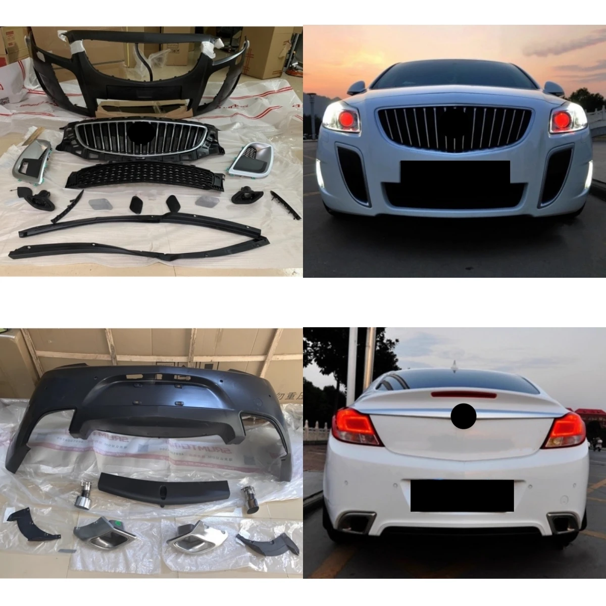 

For Buick Regal Opel Insignia GS 09-13 Modified Front Rear Bumper Grille Exhaust Bend Pipe PP Material Car Body Kit