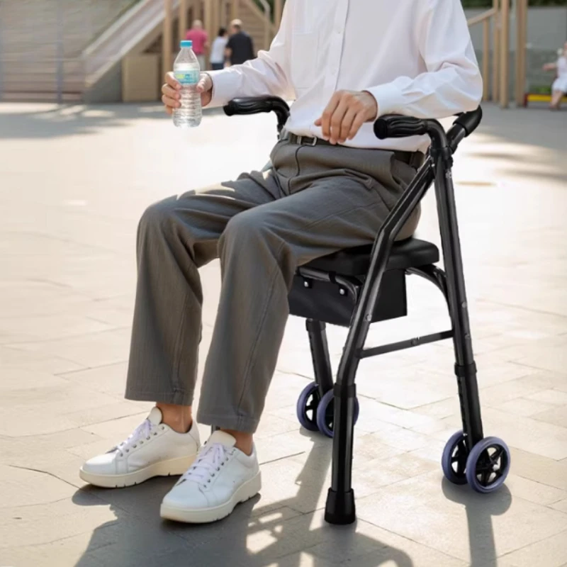 Rehabilitation Walking Aids Cane, Walking Aid for The Elderly,Anti-fall Trolley, Walking Armrest,Walking Stick Walker for Adults