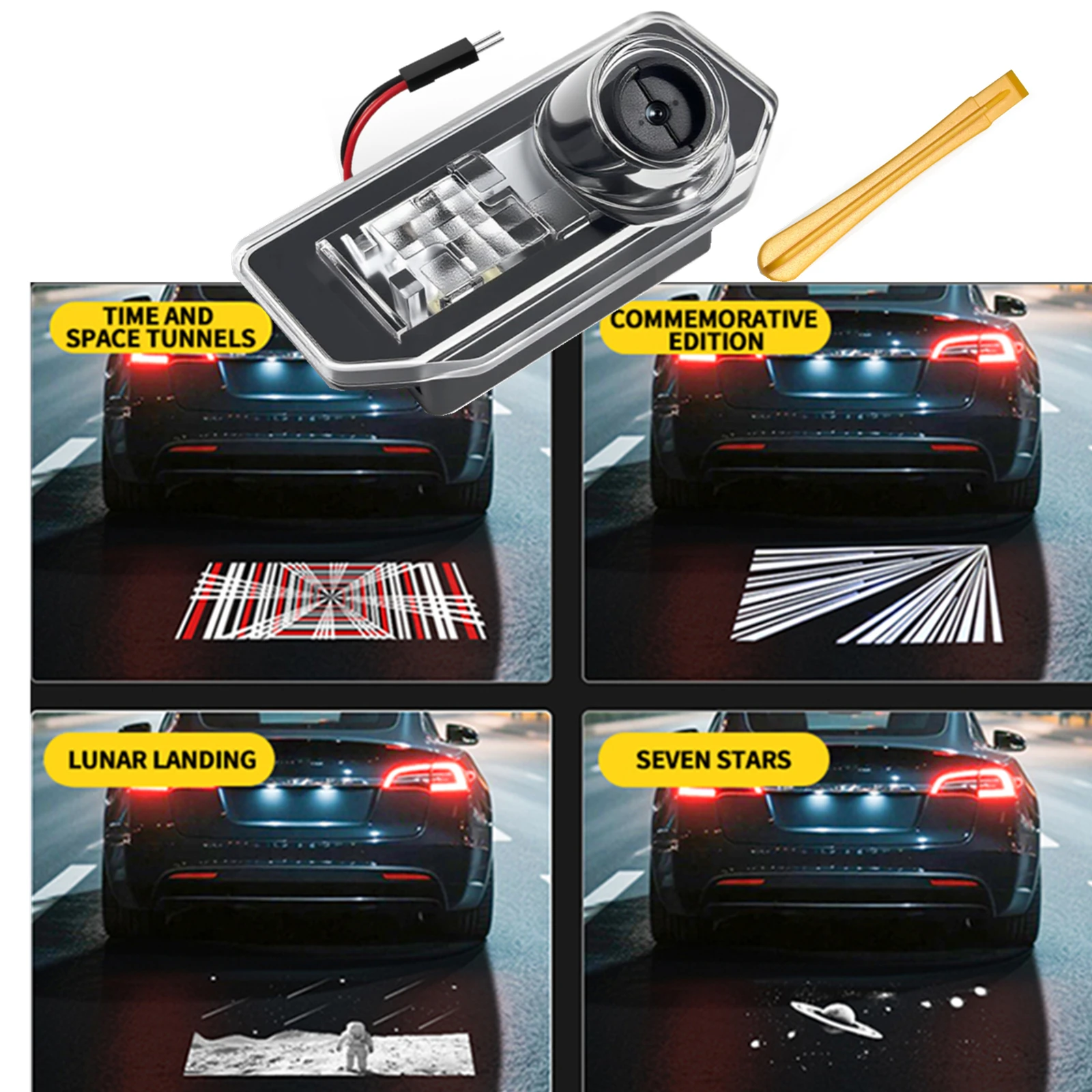 3D License Plate Lights Canbus Free Error For Tesla Logo Model 3 Tesla Model Y Car Taillights Reverse Lamp Light fast Logo Light