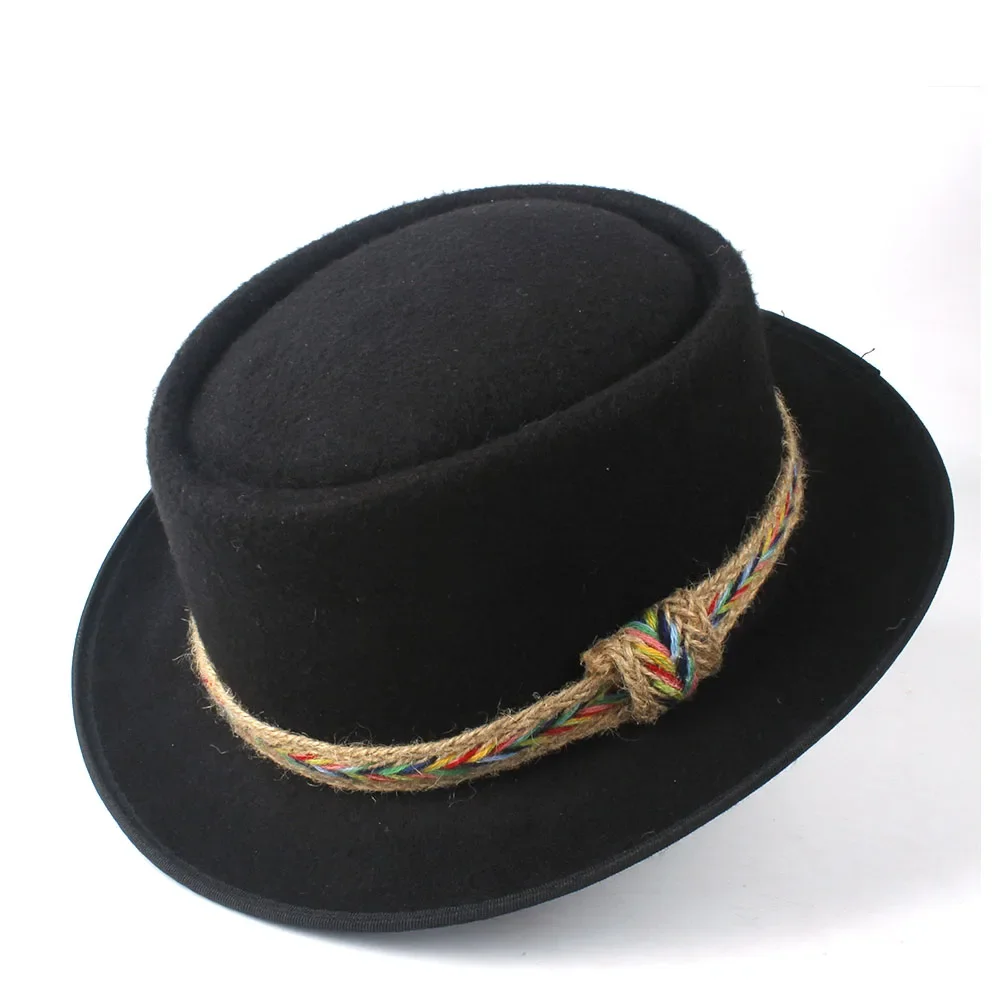 

New Fashion Men Women Pork Pie Hat Flat Trilby Fascinator Hat Dance Party Hat For Lady Jazz Hat Gentleman Flat fedora Jazz hat