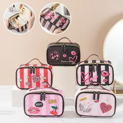 Travel PU Toiletries Bag Multifunctional Portable Diamond Shaped Storage Bag Large Capacity Waterproof Four in One Makeup Bag