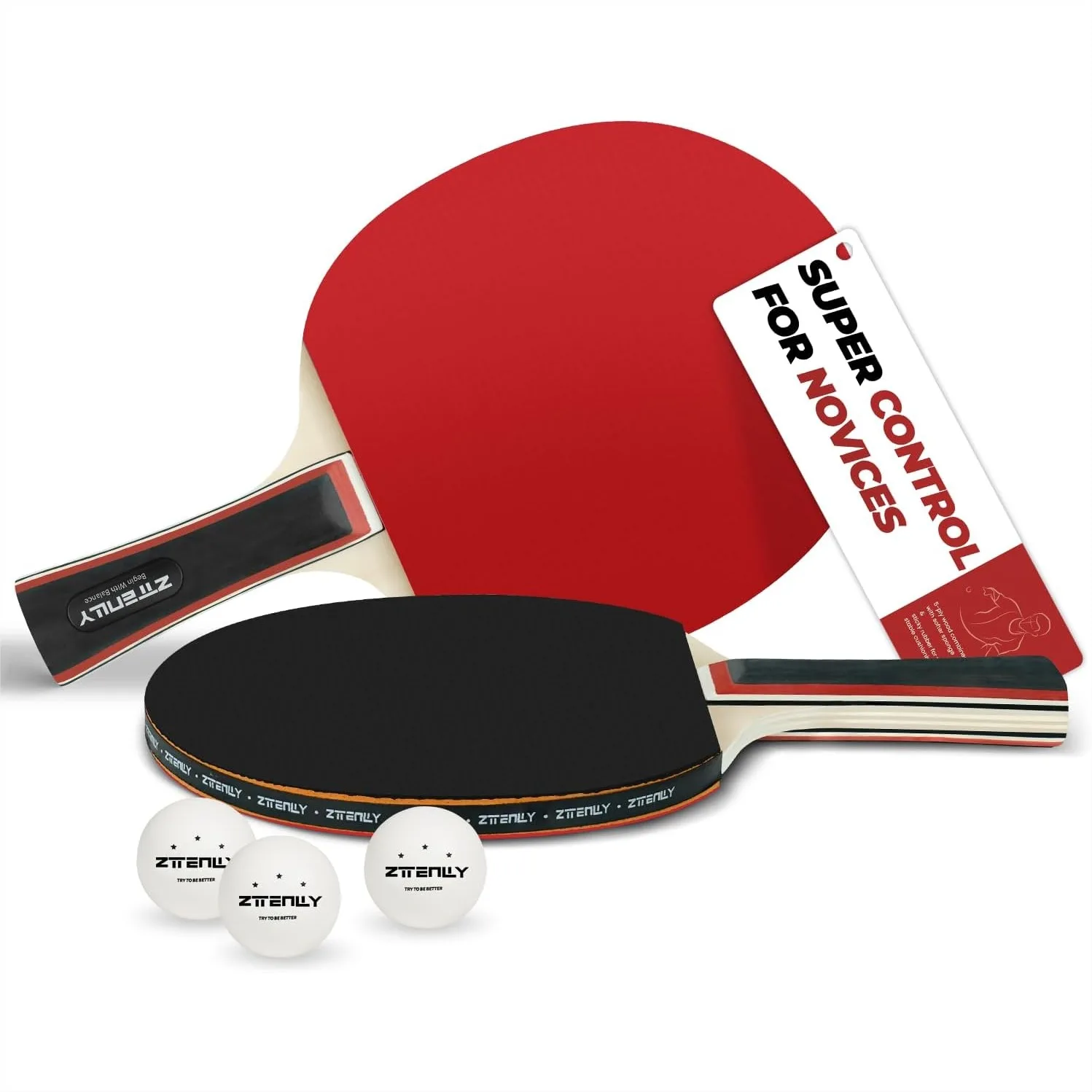 

Table Tennis Paddles Set with Sticky Inverted Rubber for Indoor Outdoor Games