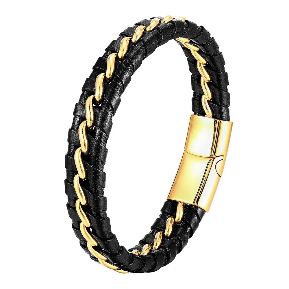 Fashion Multilayer Leather Bracelet Viking Leather Bracelets for Men Braided Bangles Punk Jewelry Homme Accessories