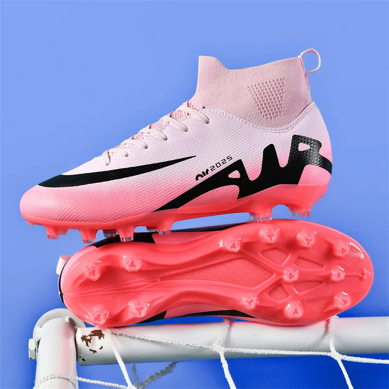 Fashion Pink Soccer Shoes Men Professional Lightweight Sock Men\'s Football Shoe Outdoor Non-slip Original Football Boot Sneakers