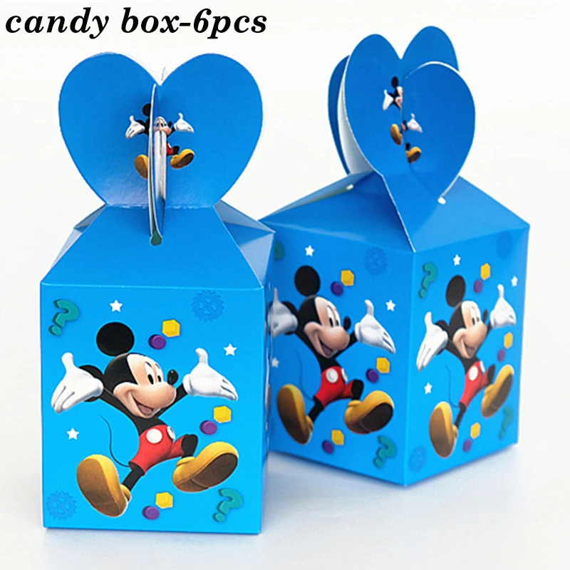 1/6/10 pcs/batch Mickey Mouse Candy Box Mickey Mouse Themed Birthday Party Decorations Kids Love Mickey Mouse Party Supplies