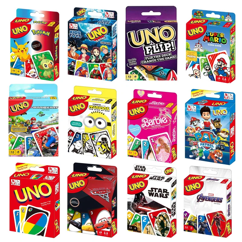 UNO Games Flip Dos Pokemon Avengers Anime Kids and Family Card Board Game Funny Uno Gifts