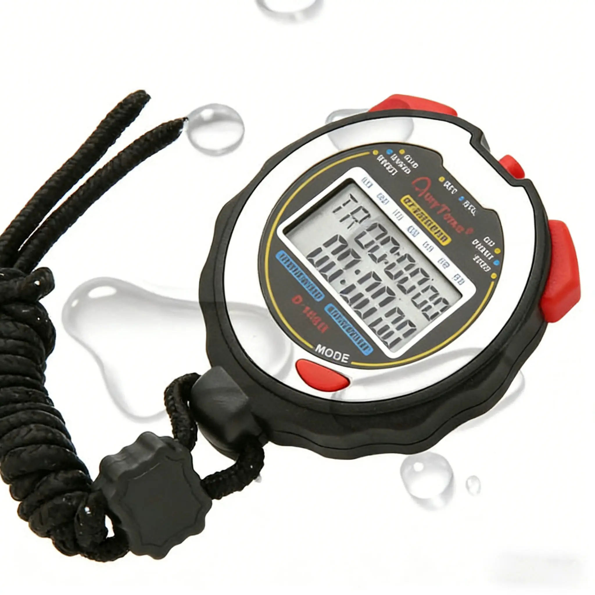 Waterproof Stopwatch Chronograph with Wristband | Double Row Digital Display Countdown Timer for Sport Match
