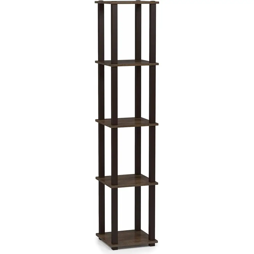 

5-ярусная квадратная витрина-стеллаж, цвет орех/коричневый