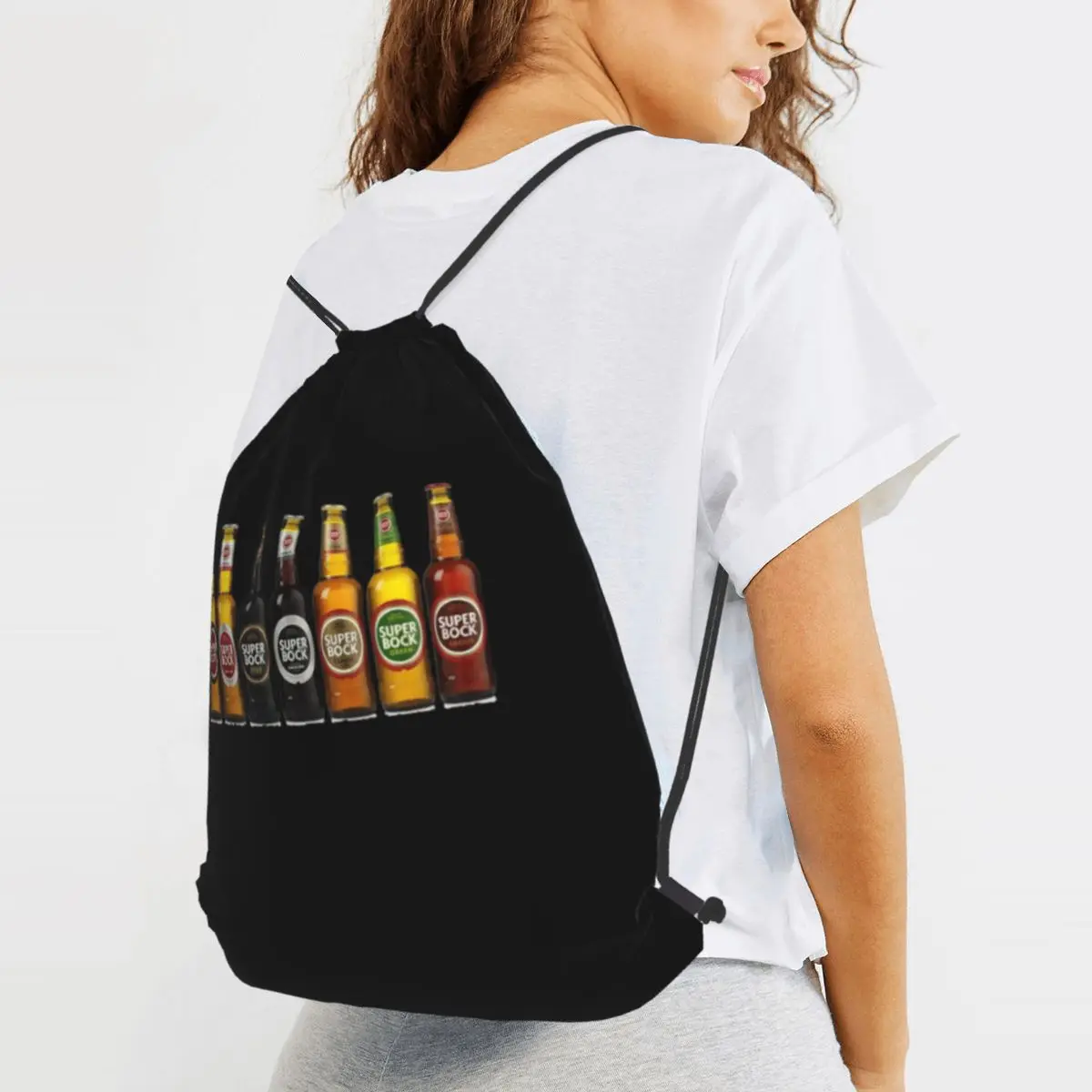 Super Bock Backpacks Fashion Drawstring Bags Sundries Bag Book Bags for Travel School