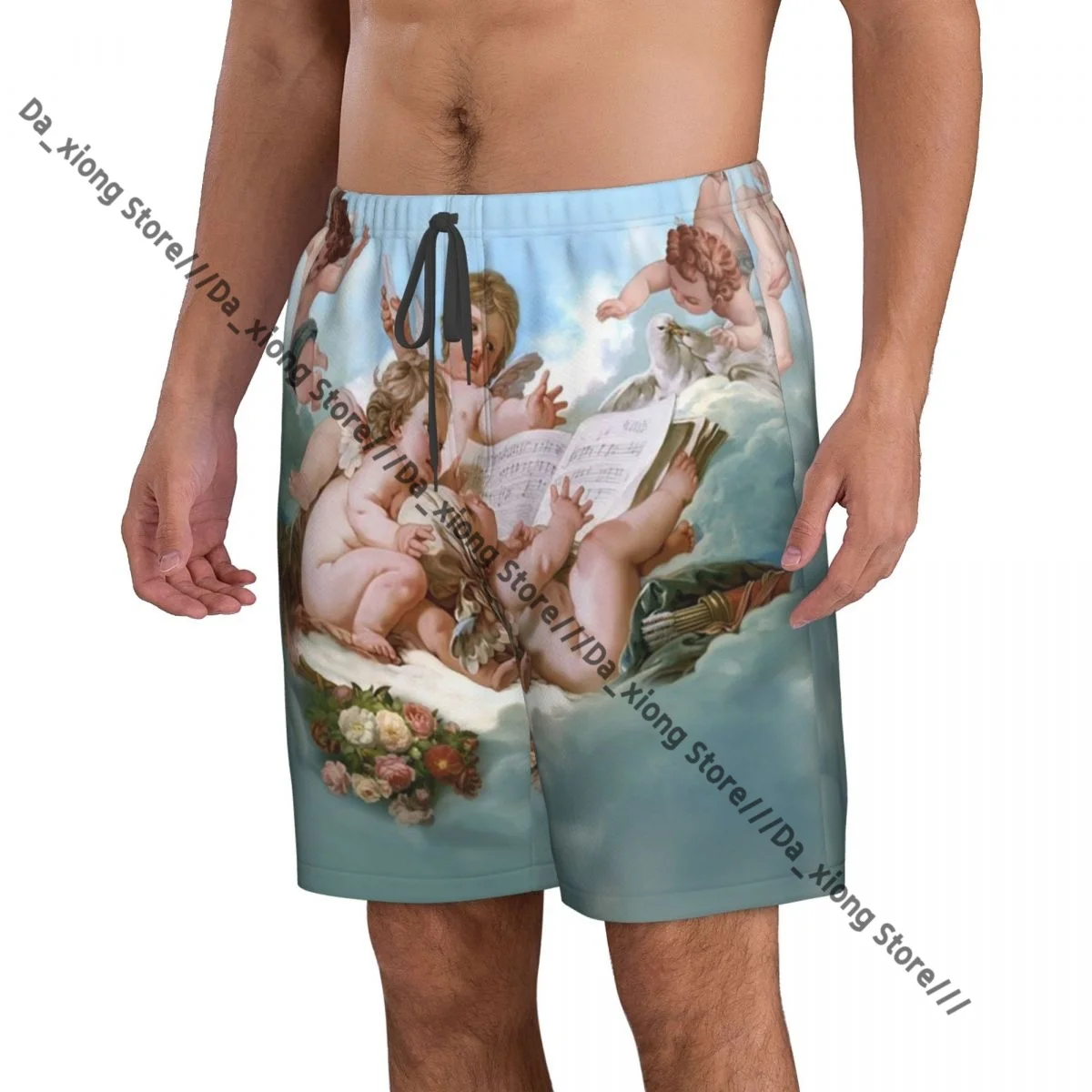 Men Beach Short Quick-drying Swimming Trunk Angel Swimwear Swimsuit Bathing Shorts