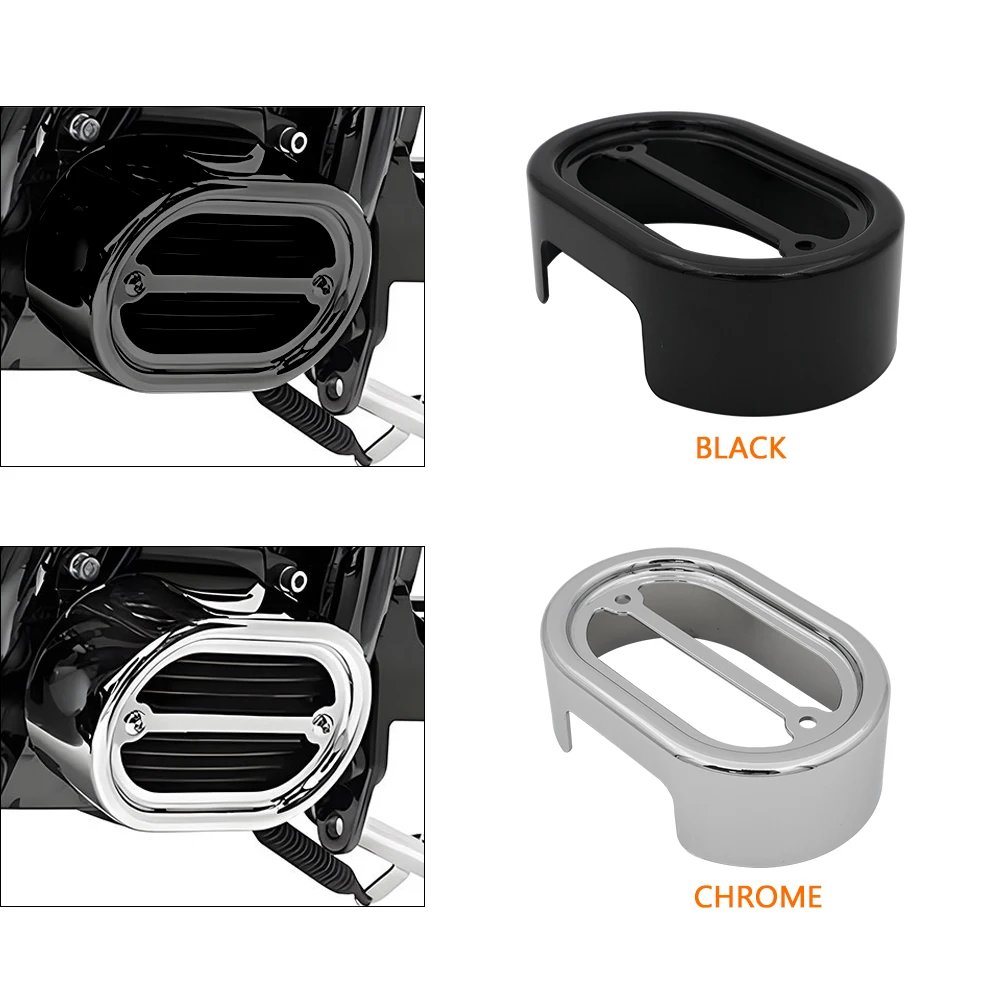 Motorcycle Voltage Regulator Cover Chin Spoiler Black Chrome ABS For Harley Softail Breakout Fat Boy Slim Heritage 01-17