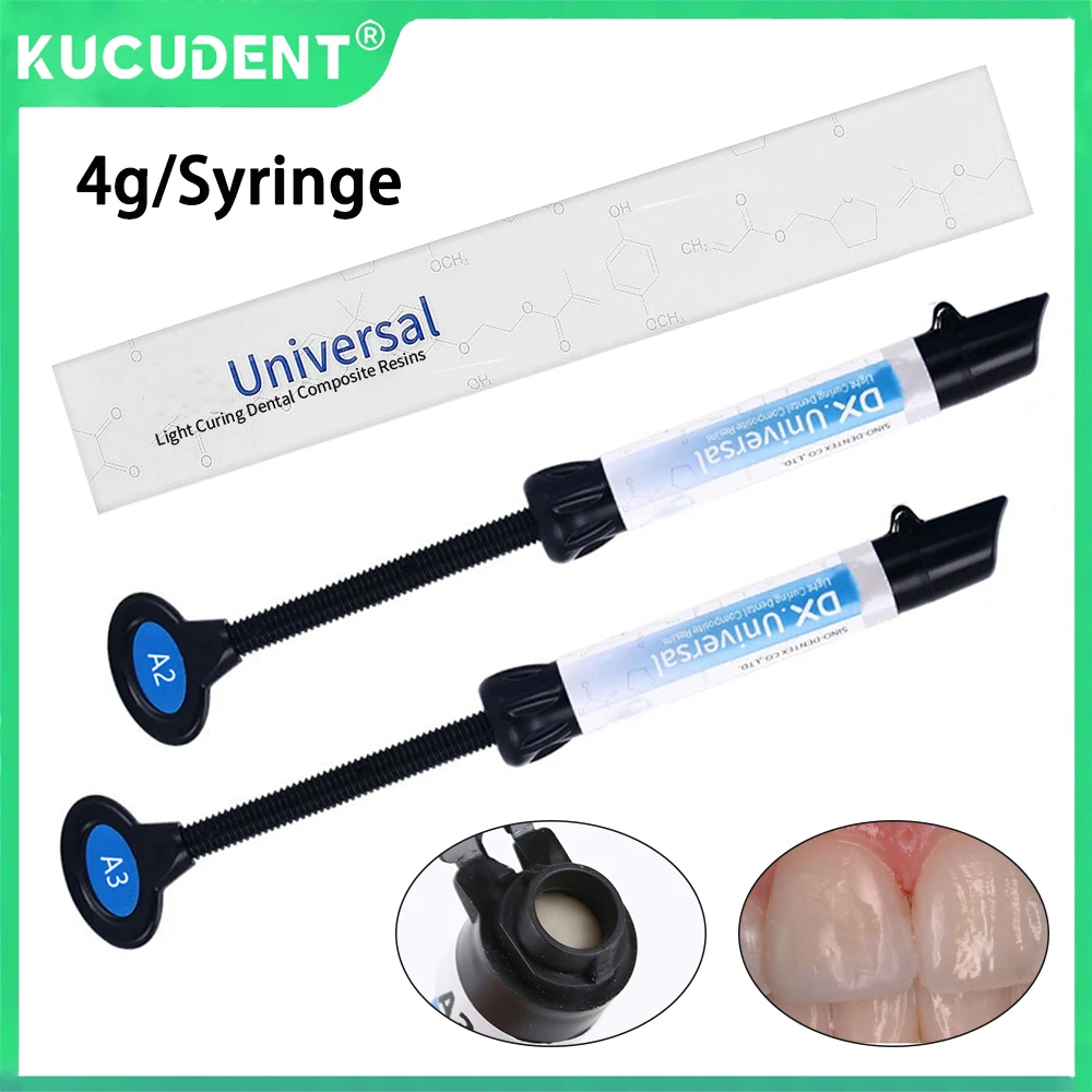 

4 г/шт. универсальная стоматологическая композитная смола Dentex, световой клей, клейкие материалы для склеивания, оттенок A2 A3, восстановление зубов стоматолога