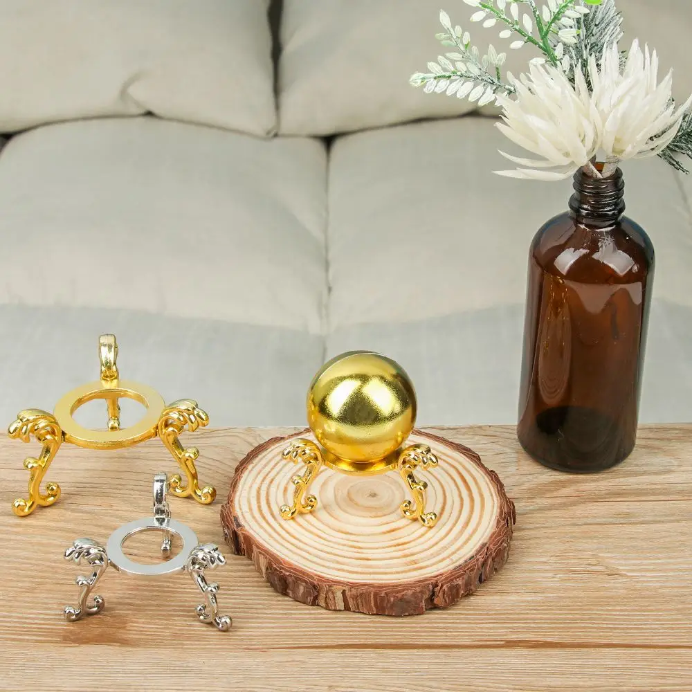 1Pcs Metal Crystal Ball Base Miniature Display Stand Sphere Stone Support Desktop Ornament Decoration Crafts