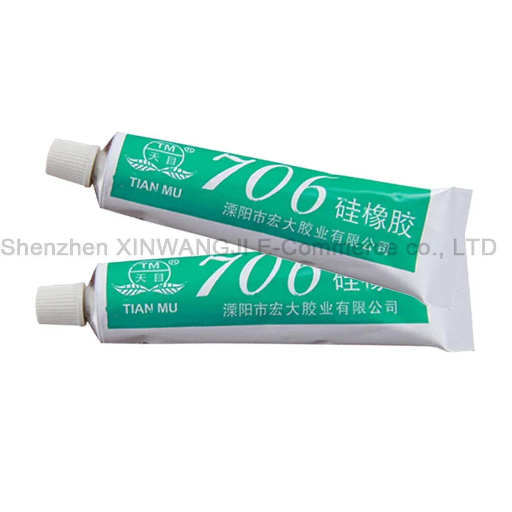 2pcs 706 Silicone Rubber Translucent Silicone Glue Fixed Insulation Sealing Element Waterproof Resistance High Temperature Glue