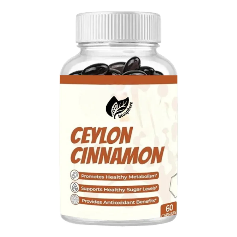 Ceylon Cinnamon Is Non GMO, Gluten Free, and Supports Antioxidant Effects - Natural Energy Supplement, 60 Vegetarian Capsules