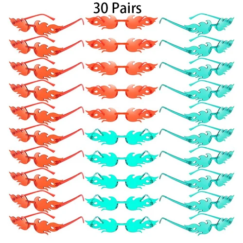 30 pares de gafas de sol sin montura en forma de llama, moda de Color caramelo, decoración para vacaciones en la playa, gafas de sol de diseño de marca de moda, tonos Rave