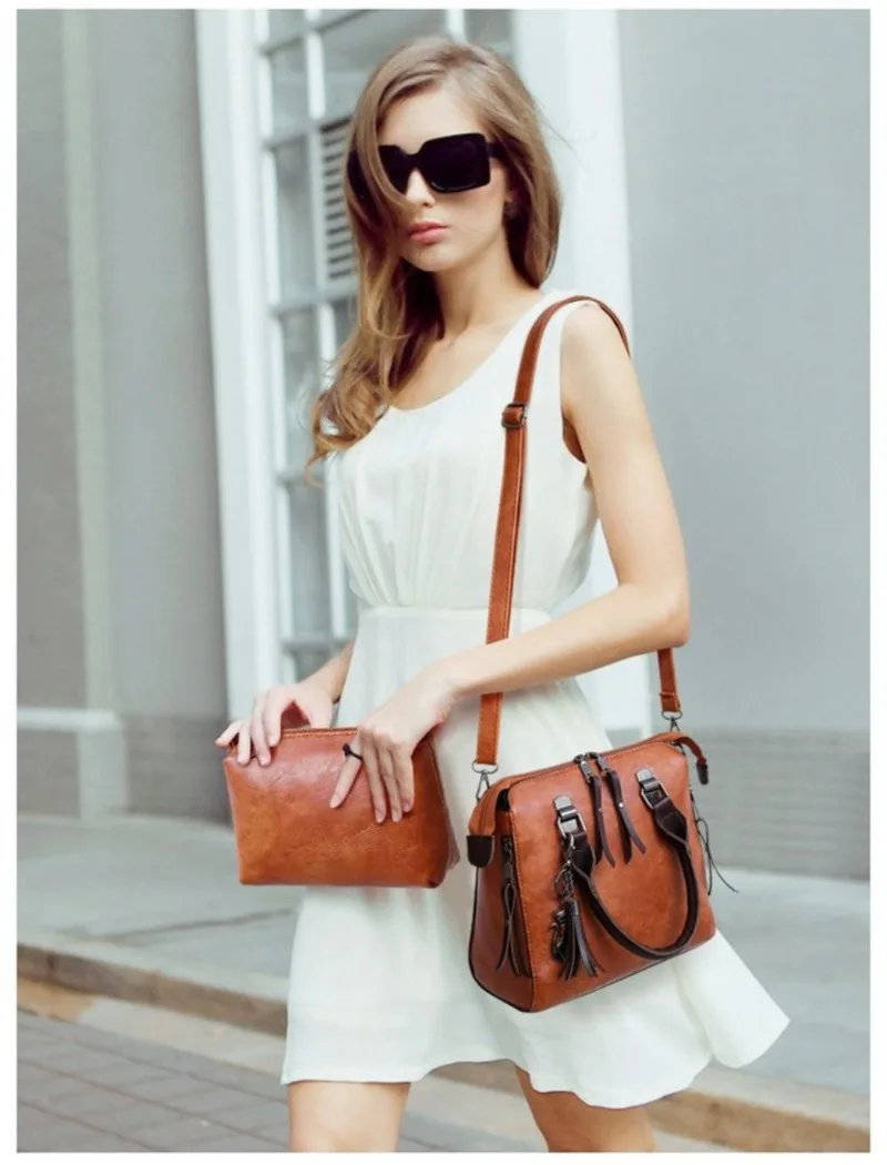 Damen-Handtaschen-Set 2026 aus PU-Leder, 4-teilig, Designer-Handtasche, Umhängetasche, Pendler-Tasche mit großer Kapazität – Detail 14