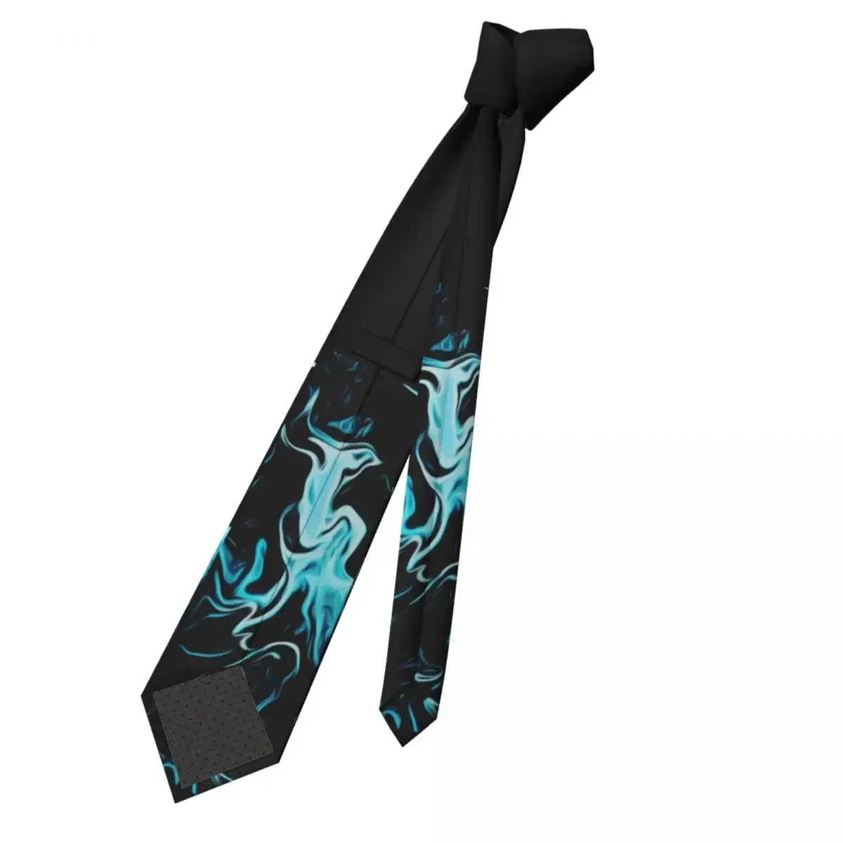 Blue Black Flame Men Neckties Silk Polyester 8 cm Classic Neck Tie for  Shirt Accessories Cravat Cosplay Props