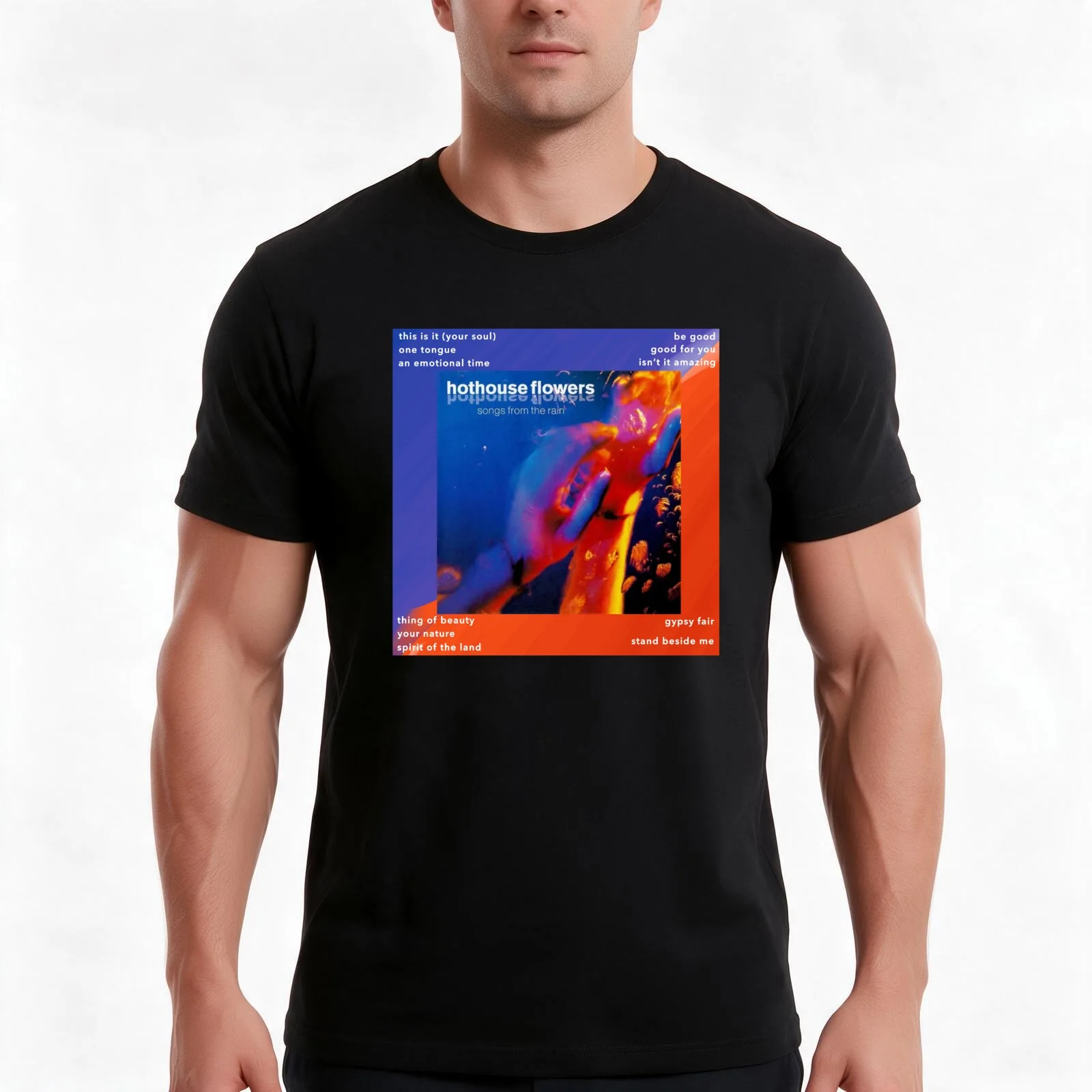 Songs From The Rain Set List T-Shirt, Summer Casual Cotton Tee, Oversized Streetwear Tops, Vintage Graphic Print, 100% Cotton