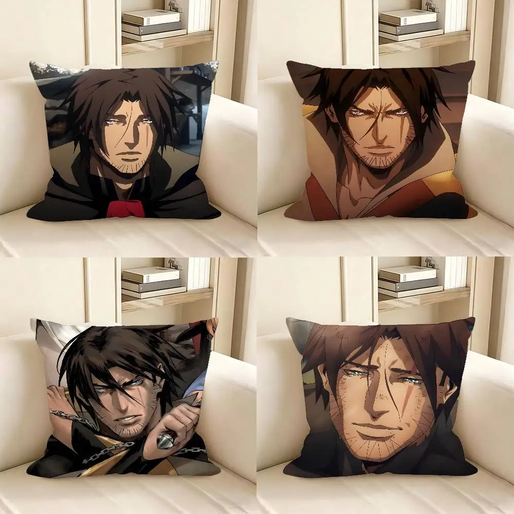 1pc Castlevania Anime Trevor Belmont Pillow Case Fashion Square Pillowcase Bedroom Sofa Room Ins Decoration Leisure