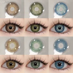 UYAAI 1 Pair High Quality Colored Pupils for Eyes Korean Fashion Lenses Blue Eye Contacts Natural Gray Colored Lenses for Woman
