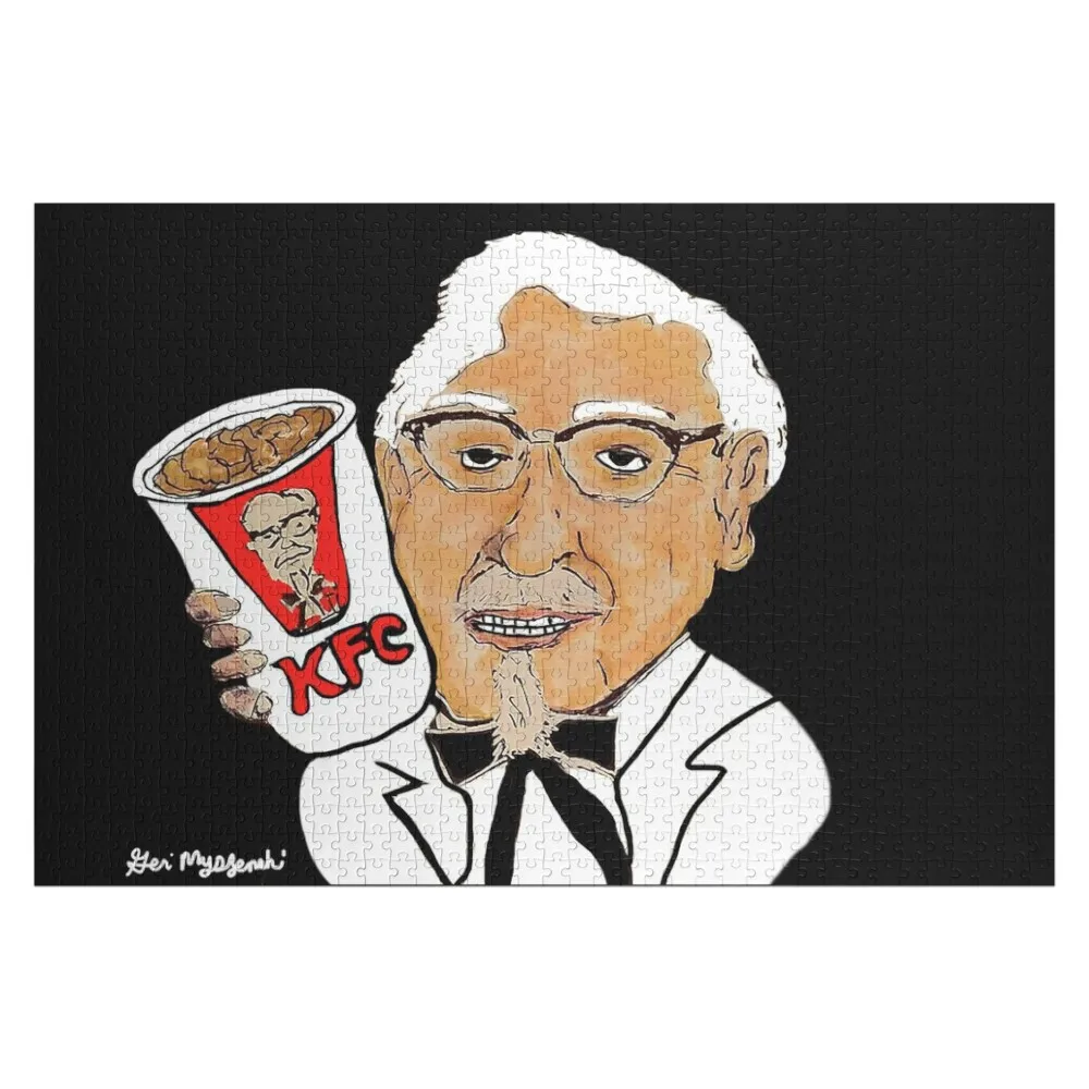 Coronel Sanders Kentucky pollo frito KFC famoso salsa rompecabezas madera adultos rompecabezas de madera personalizado