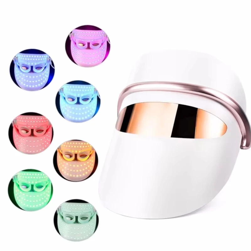 7 Color LED Facial Mask with Neck LED Face Light Therapy Mask Photon Rejuvenation Machine Lifting Brightening Shrink Pores