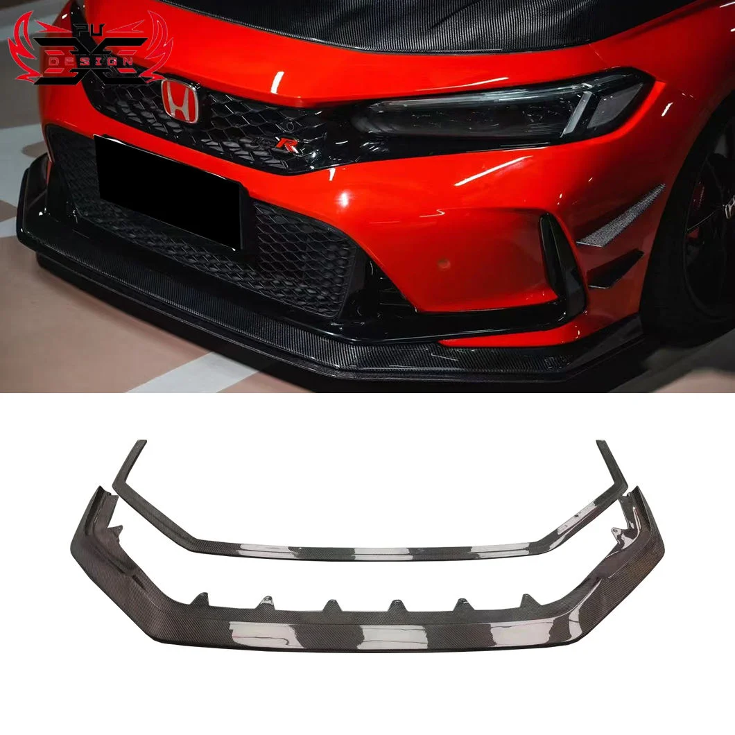 

High Quality for Honda Civic TypeR FL5 Carbon Fiber Front Bumper Front Lower Lip 2PCS VRS Style Body Kit
