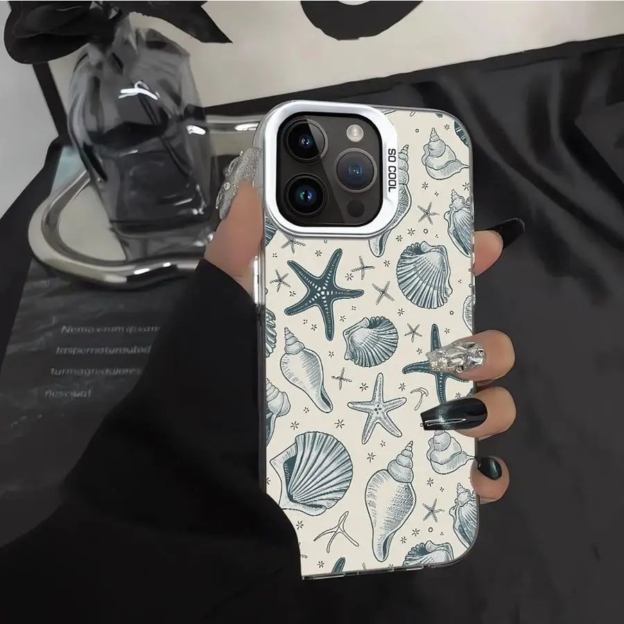 Marine Organism Shell Case for iPhone 11 12 13 Pro Max 16e 17 Air 14 15 16 Plus Soft Cover