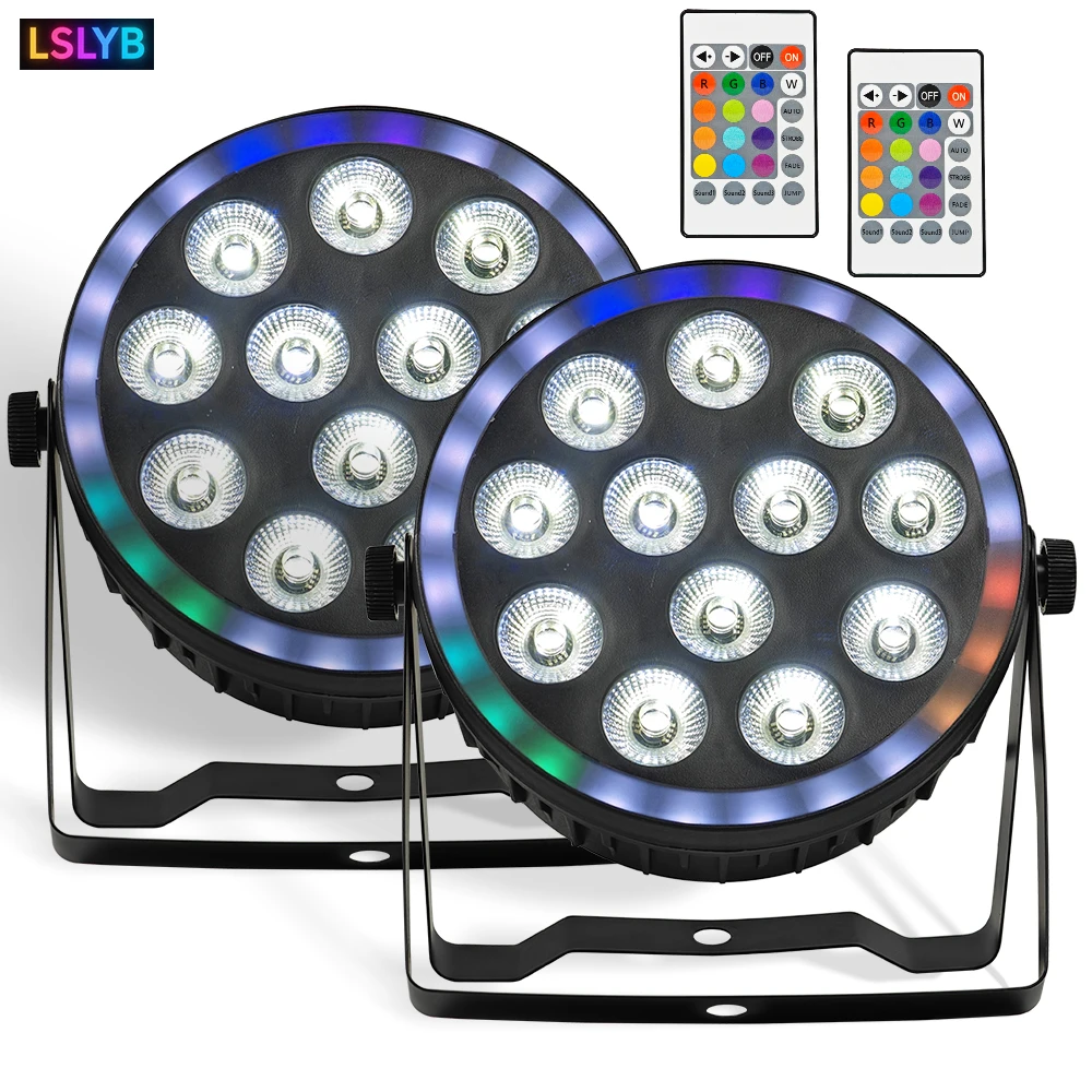 

2 PCS 12x12w Stage Light RGBW 4in1 Led Par Light With Aperture Effect Sound Activates Stage Bar Disco lighting