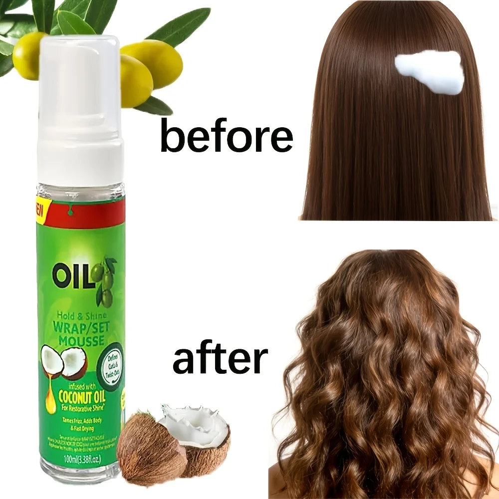 

Olive Oil Curling Styling Care Mousse Setting Foam for Wig And Curly Hair - Hair Styling Care Product
