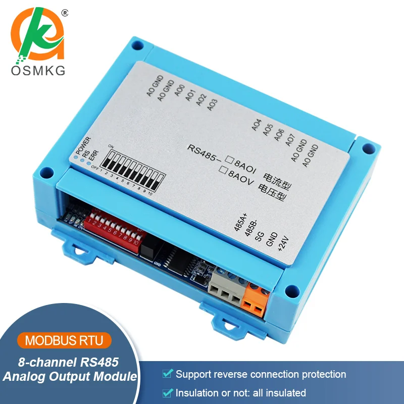 AoShangMing 8-Channel RS485 Communication Analog Acquisition Output Module Current or Voltage Type for Harvester