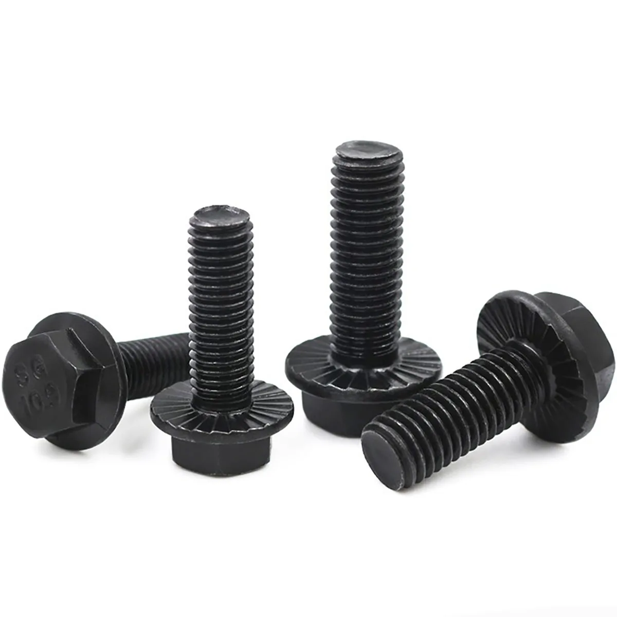 2/5/10Pcs M5 M6 M8 M10 M12 M14 M16 10.9 Grade Alloy Steel Hexagon Bolts With Flange GB5789 Flanged Toothed Anti-slip Screw