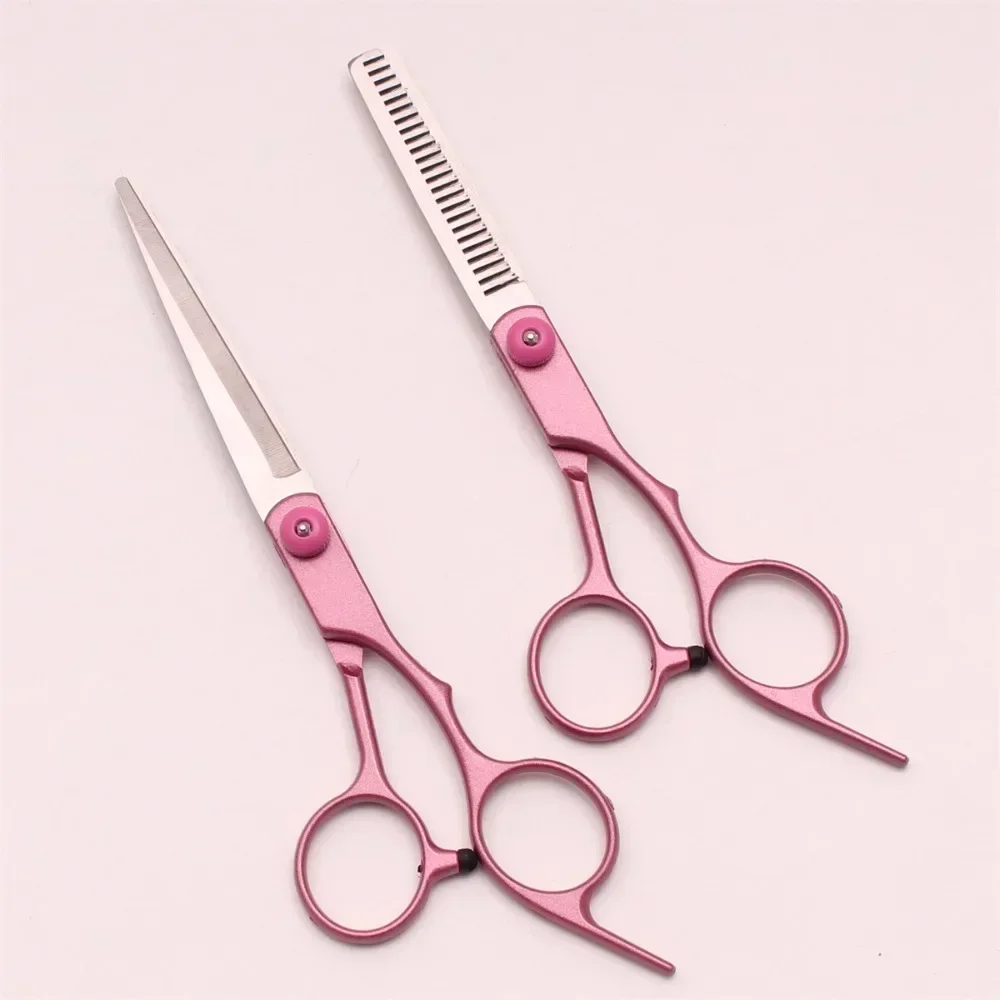 2Pc Professional Hair Thinning Scissors Multicolor Bangs Broken Hair Tooth Scissor Hairdressing Scissor Professional Barber Tool