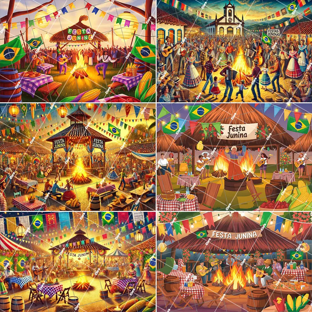 

Festa Junina Theme Brazil June Festival Celebration Wedding Party Decoration Photography Background Banner Supplies