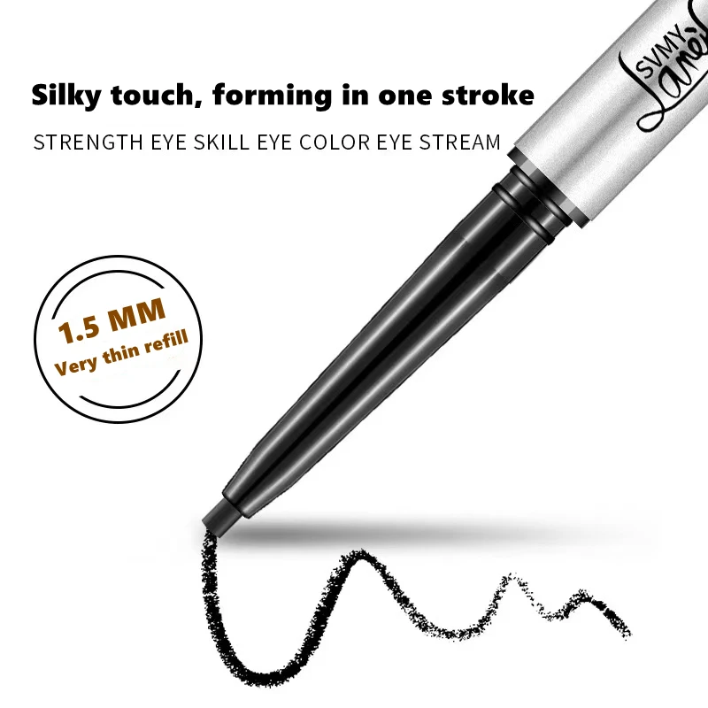 1 szt. Wodoodporne czarne kredki do eyelinera - odporne na rozmazywanie, długotrwały i przyjazny dla początkujących makijaż oczu